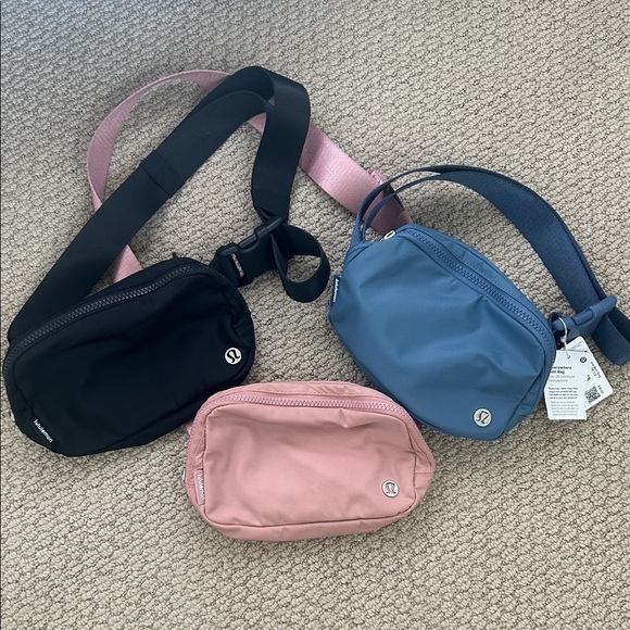 lululemon athletica Handbags - Lululemon Belt Bag Trio - Black, Pink, Blue